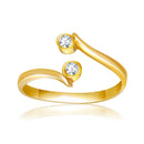 14k Yellow Gold Cubic Zirconia Accented Curve Ended Toe Ring-2
