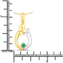 0.17 Carat Genuine Emerald .925 Sterling Silver Pendant-3