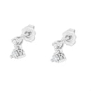 14K White Gold 1/4 Cttw Double Diamond Drop and Dangle Stud Earrings (H-I Color, SI1-SI2 Clarity)-4