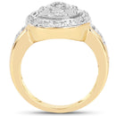 14K Yellow Gold Plated 0.21 Carat Genuine White Diamond .925 Sterling Silver Ring-2