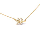 10K Yellow Gold 1/10 Cttw Diamond Leaf and Branch 18" Pendant Necklace (H-I Color, I1-I2 Clarity)-2
