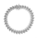 .925 Sterling Silver 2.00 Cttw Miracle Set Diamond Laurel Wreath Link Bracelet (I-J color, I3 clarity) - 7.25"-1