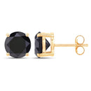 3.84 Carat Genuine Black Diamond 14K Yellow Gold Earrings-2