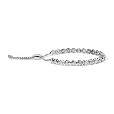 14K White Gold 6.00 Cttw Diamond 4â€-10â€ Adjustable Bolo Tennis Bracelet (I-J Color, I1-I2 Clarity) - 0