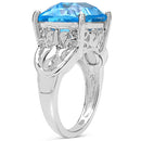 10.30 Carat Genuine Swiss Blue Topaz .925 Sterling Silver Ring-2