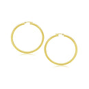14k Yellow Gold Polished Hoop Earrings (25 mm)-1