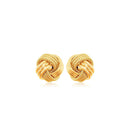 10k Yellow Gold Love Knot with Ridge Texture Earrings-1