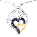 0.28 Carat Genuine Blue Sapphire .925 Sterling Silver Pendant-1