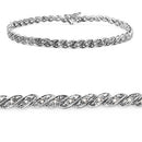 0.27 Carat Genuine White Diamond .925 Sterling Silver Bracelet-2