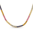 11.65 Carat Created Multi Sapphire .925 Sterling Silver Necklace-1