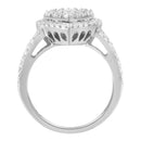 .925 Sterling Silver Diamond Cluster Ring (1 1/2 Cttw, H-I Color, I1-I2 Clarity) - Size 6-4