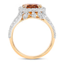3.71 Carat Genuine Citrine and White Topaz .925 Sterling Silver Ring-2