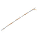 14K Rose Gold Plated .925 Sterling Silver 1/10 Cttw Diamond Round Miracle Plate and "S" Link Tennis Bracelet (I-J Color, I2- I3 Clarity) - 7"-7