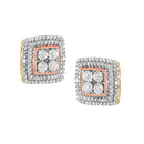 10K Yellow, White, and Rose Gold Plated Sterling Silver Diamond Accent Earrings (I-J Clarity, I3 Color)-4