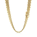 14k Yellow Gold Fancy Polished Multi-Row Panther Link Necklace-3