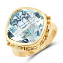 12.79 Carat Genuine Blue Topaz .925 Sterling Silver Ring-1