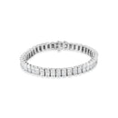 14K White Gold 5.00 Cttw Invisible Set Princess-Cut Diamond Belt and Buckle Tennis 7" Bracelet (H-I Color, SI1-SI2 Clarity)-1