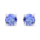 0.46 Carat Genuine Tanzanite .925 Sterling Silver Earrings-1