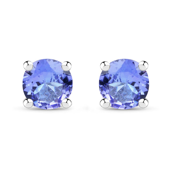 0.46 Carat Genuine Tanzanite .925 Sterling Silver Earrings