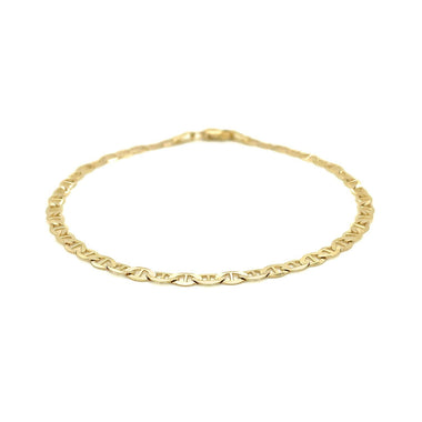 3.2mm 14k Yellow Gold Mariner Link Anklet - 0