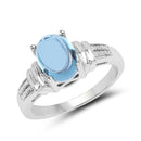 2.10 Carat Genuine Swiss Blue Topaz .925 Sterling Silver Ring-1