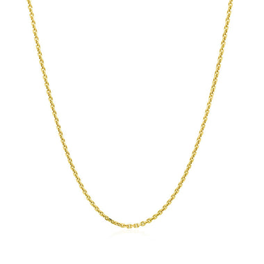 14k Yellow Gold Diamond Cut Cable Link Chain 1.4mm - 0