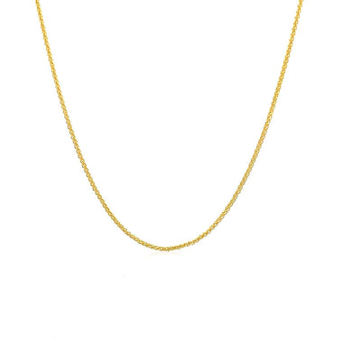 14k Yellow Gold Round Wheat Chain 1.0mm - 0