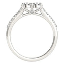 14k White Gold Round Two Stone Diamond Ring (3/4 cttw)-2