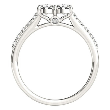 14k White Gold Round Two Stone Diamond Ring (3/4 cttw) - 0