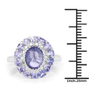 3.85 Carat Genuine Tanzanite .925 Sterling Silver Ring-3
