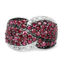 3.06 Carat Genuine Ruby & White Topaz .925 Sterling Silver Ring-4