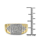 14K Yellow Gold Plated 0.21 Carat Genuine White Diamond .925 Sterling Silver Ring-3