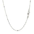 14k White Gold Diamond-Cut Alternating Bead Chain 1.2mm-3