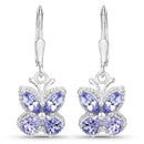 2.08 Carat Genuine Tanzanite .925 Sterling Silver Earrings-1