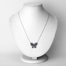 2.16 Carat Genuine Blue Sapphire and White Zircon .925 Sterling Silver Necklace-2