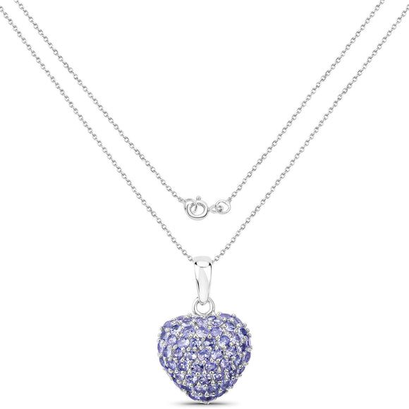 7.00 Carat Genuine Tanzanite .925 Sterling Silver Pendant