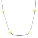 14k White Gold Necklace with White Pearls-2