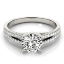 14k White Gold Split Shank Round Diamond Engagement Ring (1 1/8 cttw)-2