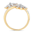 0.56 Carat Genuine White Diamond 14K Yellow Gold Ring (E-F Color, SI1-SI2 Clarity)-2