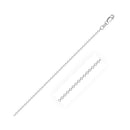 18k White Gold Diamond Cut Cable Link Chain (0.75 mm)-1