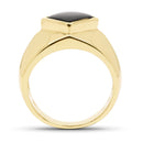 14K Yellow Gold Plated 2.00 Carat Genuine Black Onyx .925 Sterling Silver Ring-2