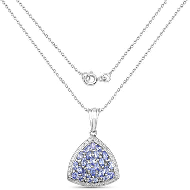 1.96 Carat Genuine Tanzanite .925 Sterling Silver Pendant - 0