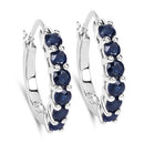 1.32 Carat Genuine Blue Sapphire .925 Sterling Silver Earrings-1