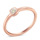 14K Rose Gold Plated .925 Sterling Silver 1/20 Carat Diamond Square Cushion-Shaped Miracle Set Petite Fashion Promise Ring (J-K Color, I1-I2 Clarity) - Size 6-1