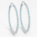 3.60 Carat Genuine Swiss Blue Topaz .925 Sterling Silver Earrings-2