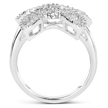 0.58 Carat Genuine White Diamond .925 Sterling Silver Ring - 0