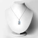 4.57 Carat Genuine Swiss Blue Topaz & White Topaz .925 Sterling Silver Pendant-3