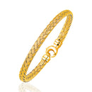 Fancy Weave Bangle in 14k Yellow Gold (5.0mm)-1
