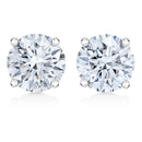 AGS Certified 14K White Gold 1.0 Cttw 4-Prong Set Brilliant Round-Cut Solitaire Diamond Push Back Stud Earrings (H-I Color, SI2-I1 Clarity)-1