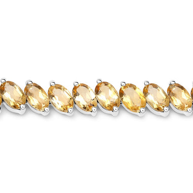 18.06 Carat Genuine Citrine .925 Sterling Silver Bracelet - 0